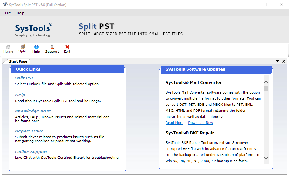 Split PST software